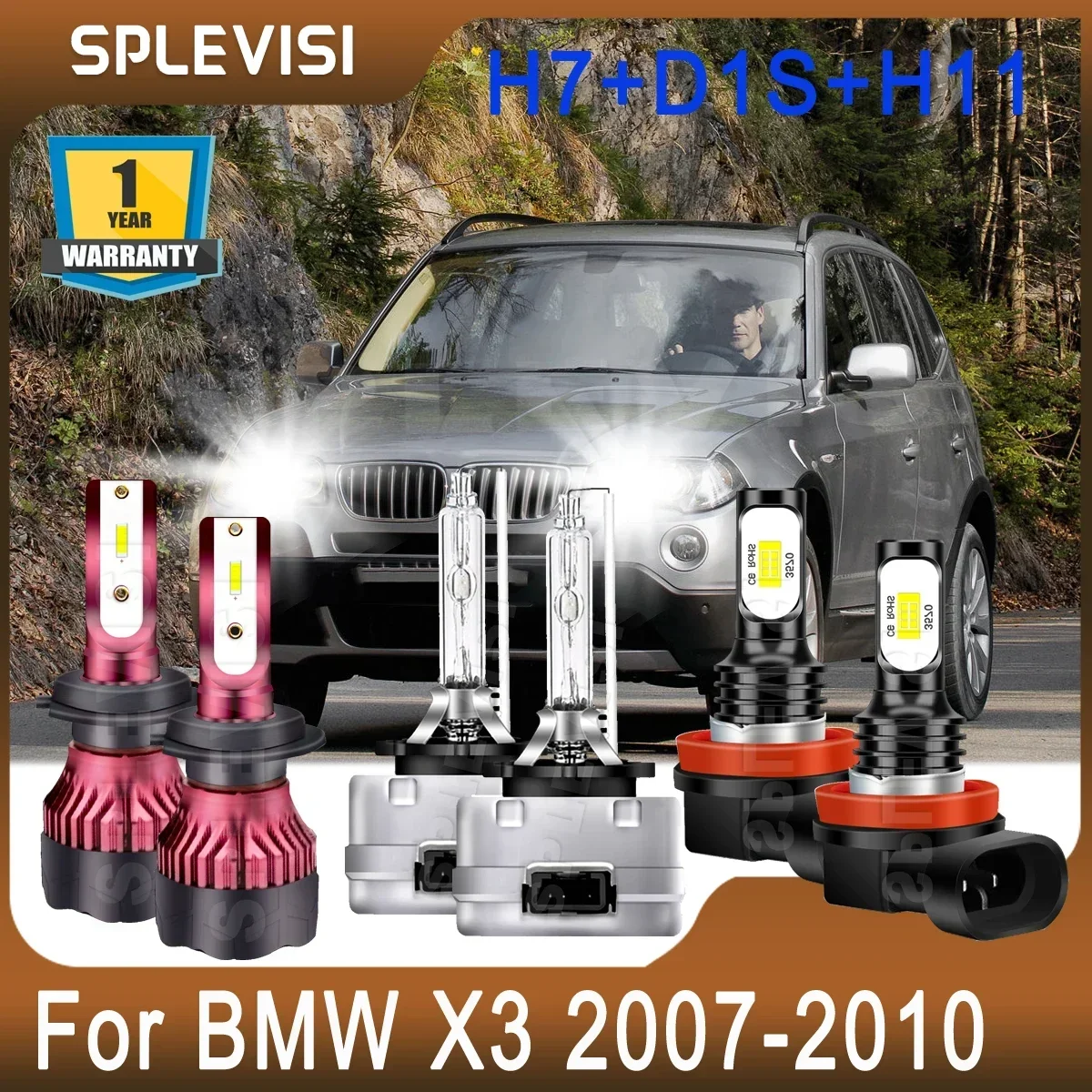 Combo Car Lights 4X Headlight Led High Beam H7 Lampada Allo Xeno Anabbagliante D1S + 2X Foglight H11 Per Bmw X3 2007 2008 2009 2010 Plug & Play