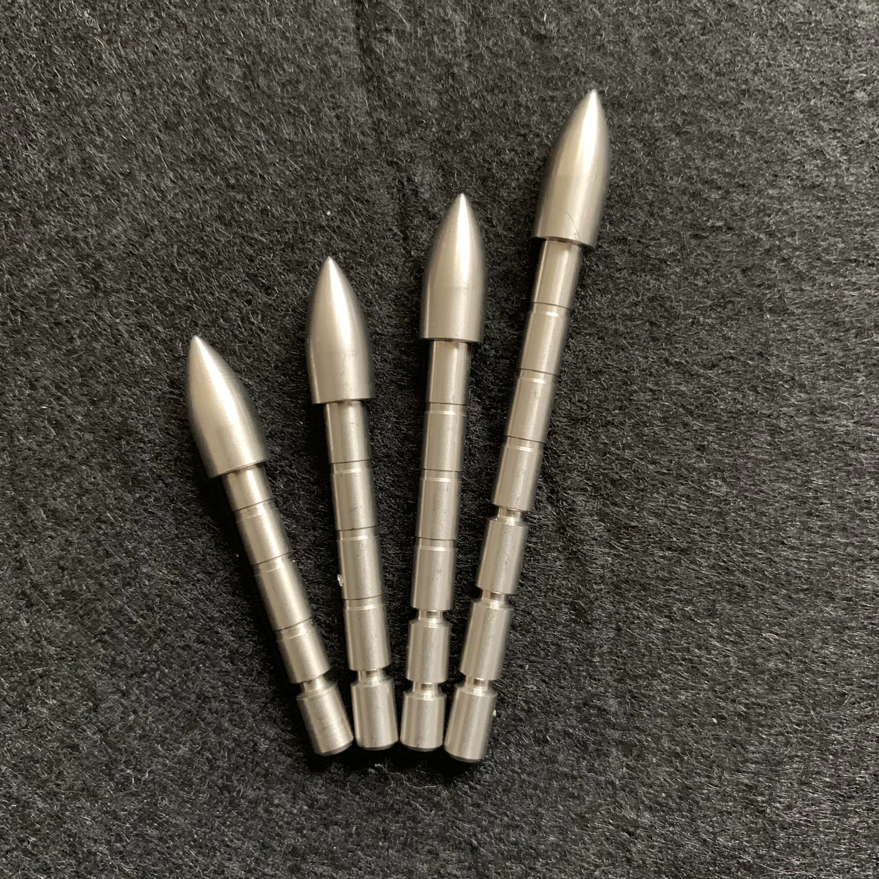 Archery Arrowhead 12pcs ID 4.2mm Arrowhead Stainless Steel Bullet Point Tip 70 80 90 100 110 120 Grain For ID 4.2 mm carbon Arrow Shaft Archery