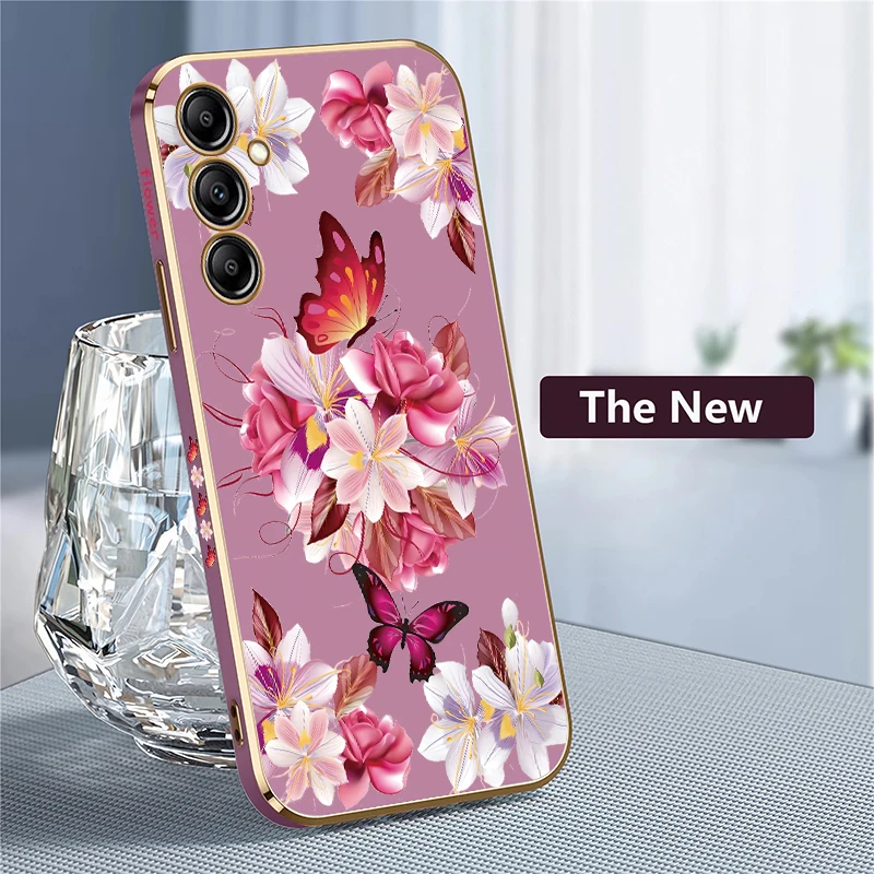 Elegant Flower Butterfly Plating Soft Silicone Phone Case