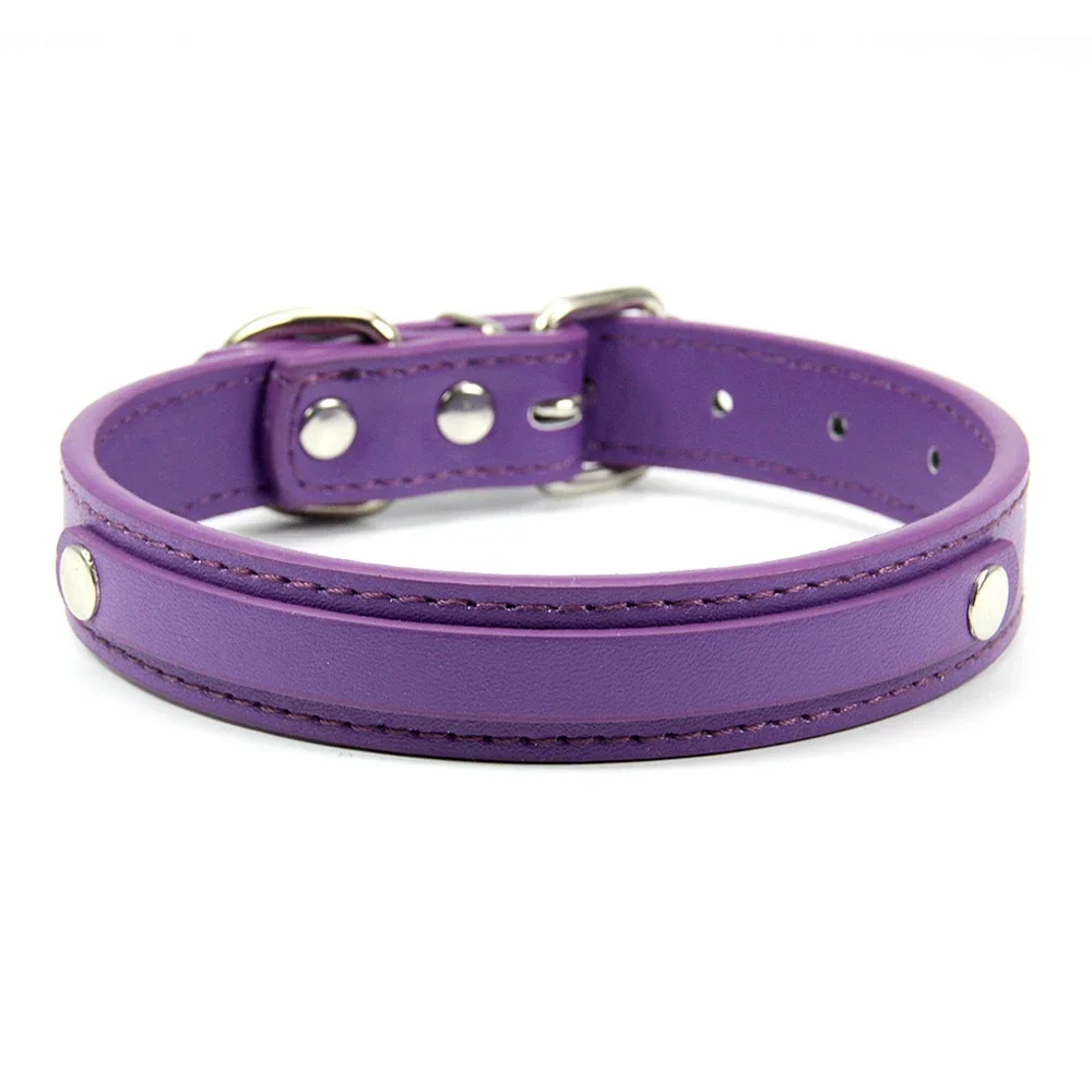 24 PCS Wholesale Plain PU Leather DIY Name ID Dog Collar Custom Letters Charms Puppy Cat Neck Strap Collars for Small Medium Dog