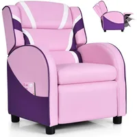 Kids Recliner, Gaming Recliner Chair w/Footrest, Headrest, Lumbar Support & Side Pockets, Ergonomic Leather Lounge Chair 1