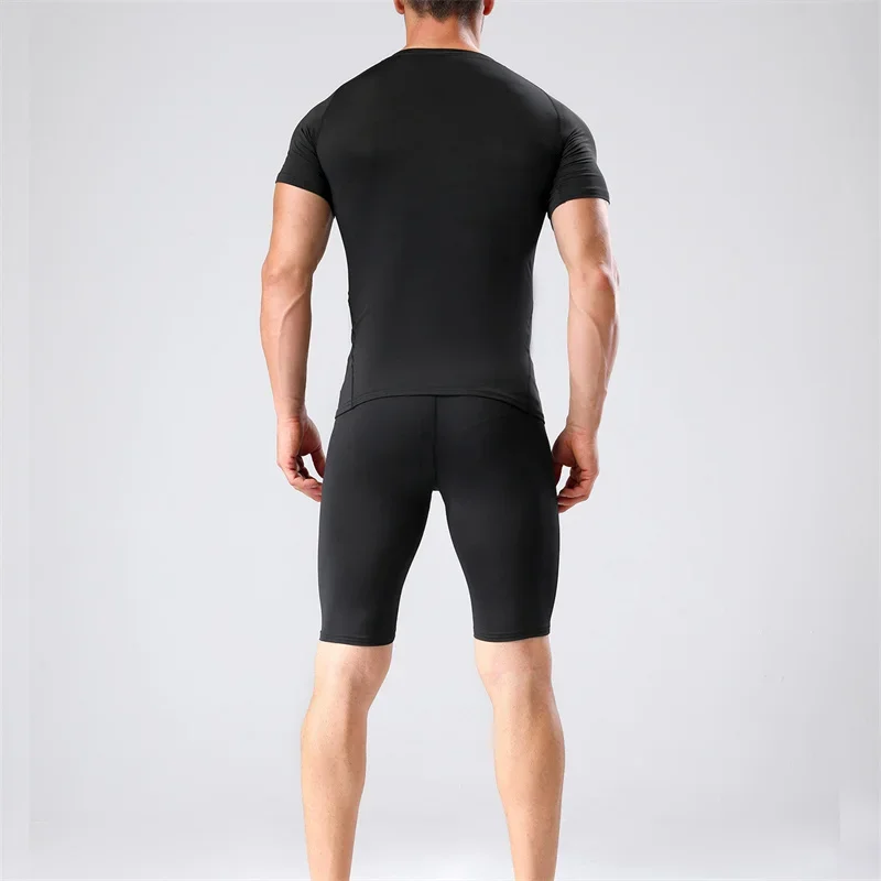 2 قطعة الرجال ضغط ملابس رياضية البدلة رياضة ضيق مق...