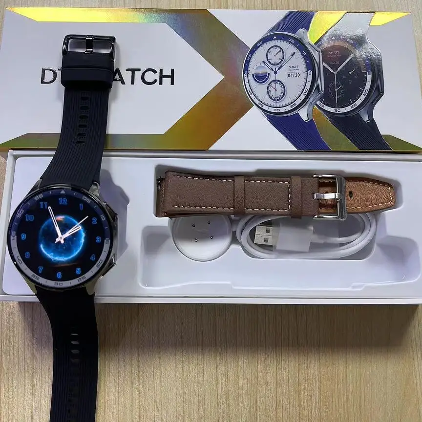 DT WATCH X AMOLED 남녀공용 스마트워치 BT 통화 연결 이어폰, 스마트 워치 방수, TWS 음악, 3D UI, AOD 모드 비디오, 4GB ROM