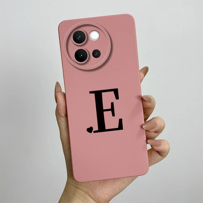 Cute Letters Shockproof Liquid Silicone Phone Case - Durable Back Protector, Bumper Design