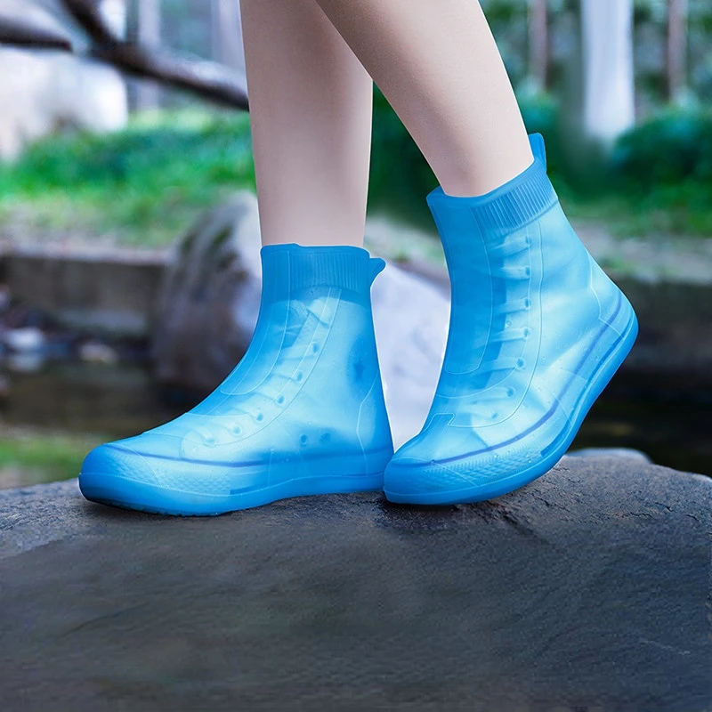 New Women Silicone Rain Shoes Covers Waterproof Shoes Protectors Unisex Rain Boots For Indoor Outdoor Rainy Days
