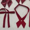 Women Solid Or Red Stripes Long Tie Girls Bow Tie Necktie Choker For Japanese Korean Students JK School Uniforms Neckwear 4