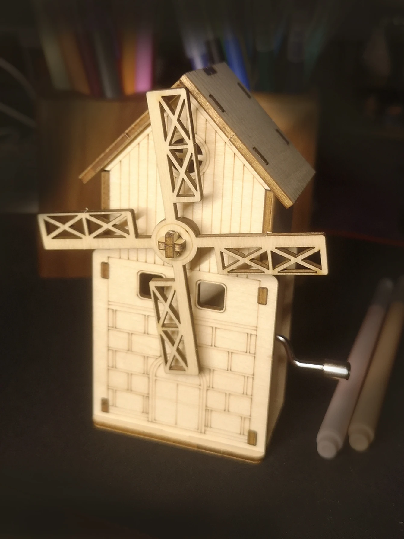 Деревянная 3D-головоломка, ручная Музыкальная шкатулка с ветряной мельницей «You are my sunshine», сборная модель ручной работы, набор для праздников, детские подарки