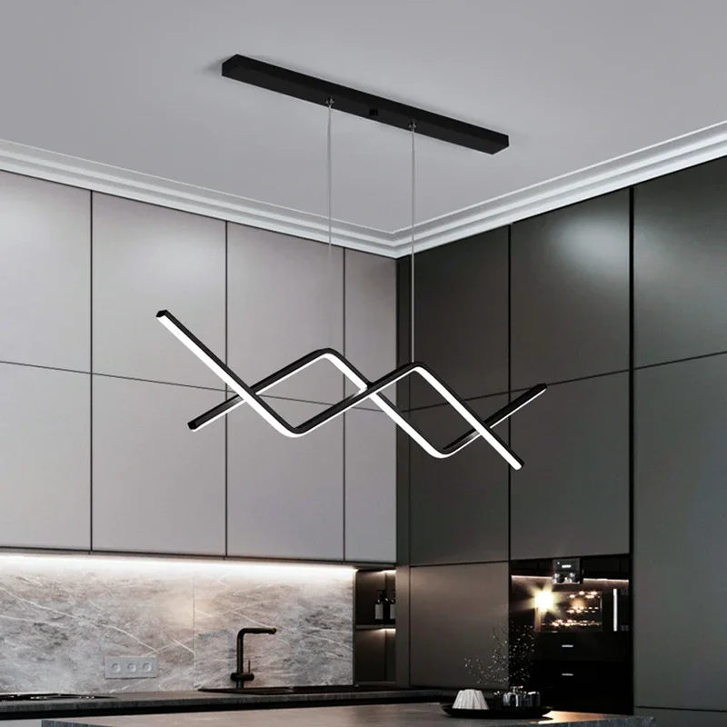 Modern Minimalista LED Pendant Light, Candeeiros Pendurados, Luminárias, Longo Lustre, Sala de Estar, Cozinha, Bar, Restaurante, Decoração