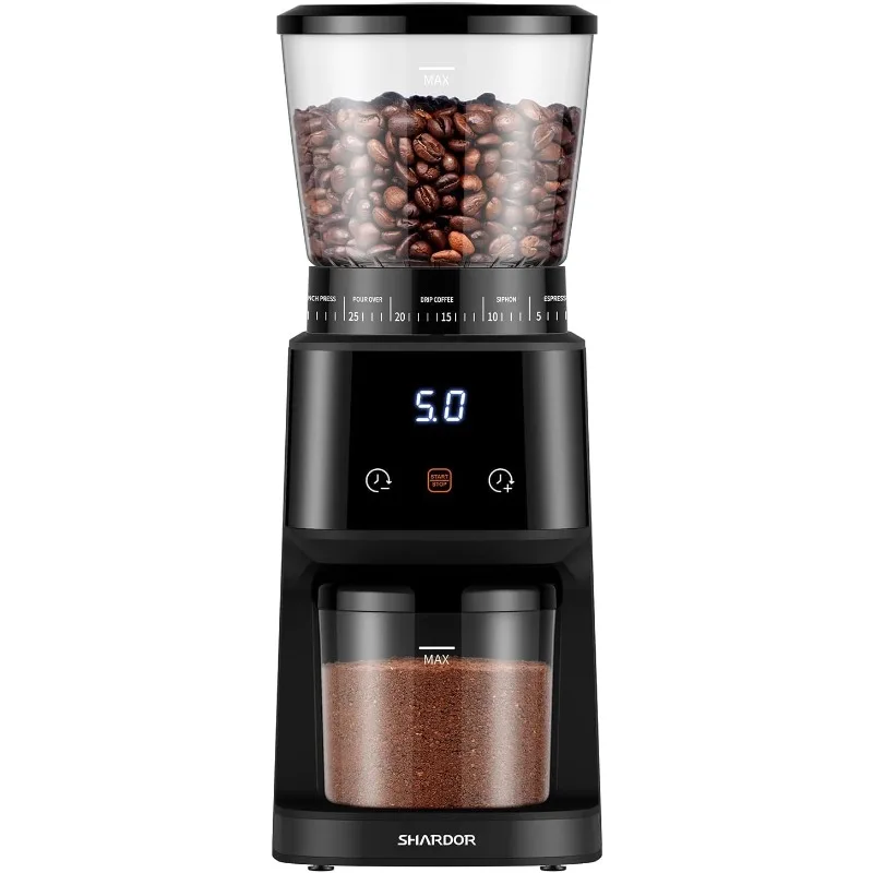 

SHARDOR Conical Burr Coffee Grinder with Digital Timer Display, Electric Coffee Bean Grinder with 31 Precise Settings