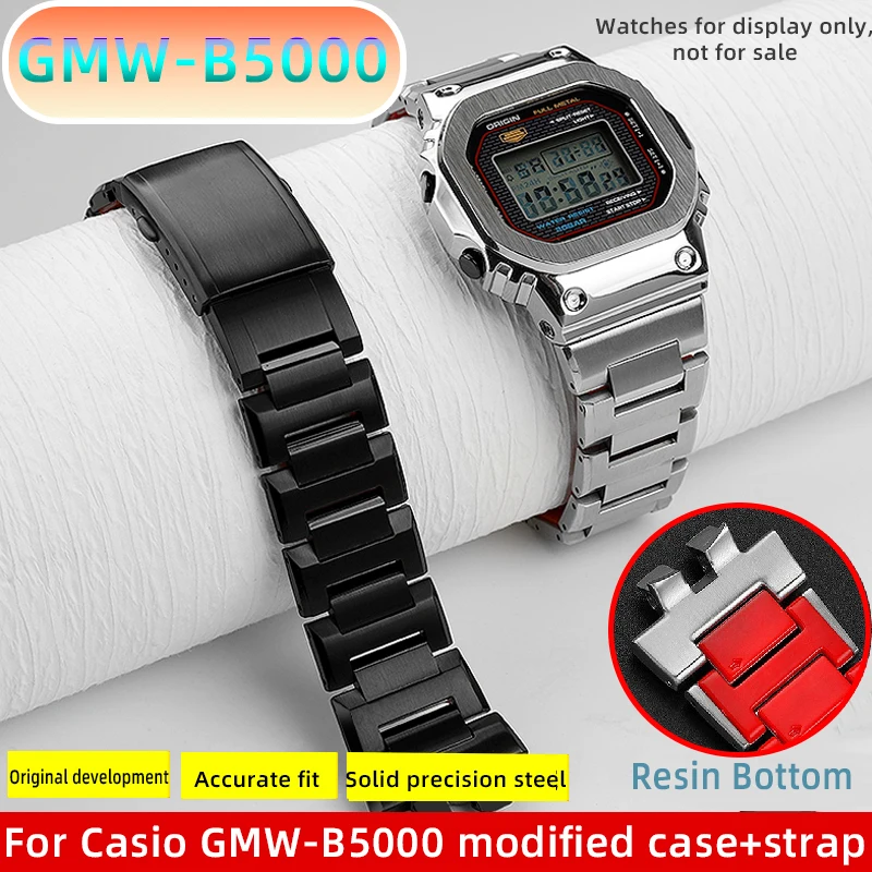 Nuova Custodia + Cinturino Gmw-B5000 Mod Kit Per Casio 3229 Small Square Gmw-B5000 Custodia In Metallo Di Precisione Modificata Fai Da Te + Accessori 