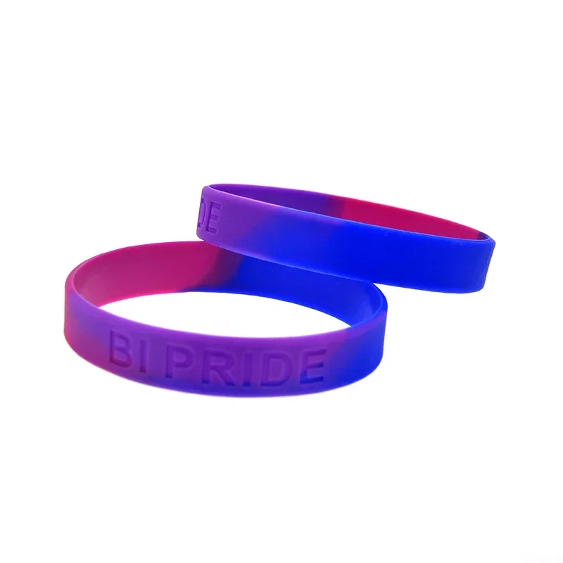 50 Pcs Pink Purple and Blue Subsection Color Pride Silicone Rubber Adult Size 3