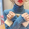 Rimocy Fold Turtleneck Jumper Women Autumn Winter High Elastic Solid Color Sweater Woman Simple All Match Bottoming Top Female 1