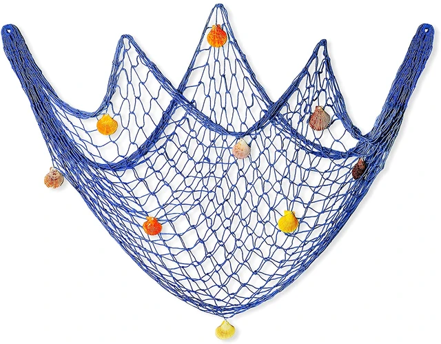 Under The Sea Party Decor Photo Display Fish Net With Sea Shells