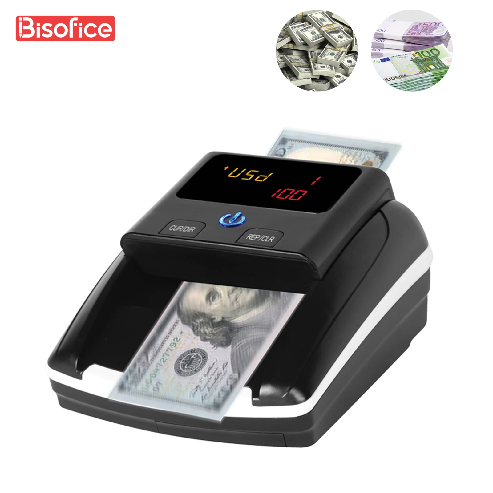Bisofice Portable Mini Money Counter Counterfeit Bill Detector