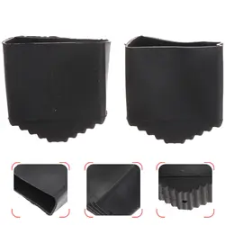 Rubber Protective Pads for Chair Legs & Ladder Feet - Anti - Slip Covers (Black 2Pcs)