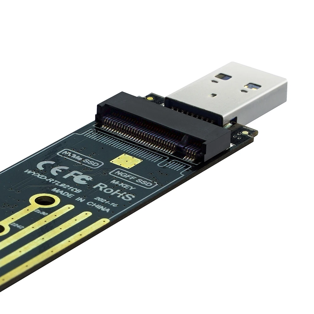SSD Adapter Dual Protocol M2 SSD Board M.2 to USB Adapter M.2 NVME PCIe NGFF SATA M2 Card for 2230 2242 2260 2280 NVME/SATA SSD RTL9210B, Hard Drive Adapter, SSD Adapter