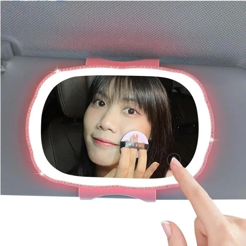 

Универсальный автомобильный солнцезащитный козырек, регулируемая яркость, зеркало для макияжа с сенсорным выключателем, зеркало для макияжа, солнцезащитный козырек, Автомобильное Зеркало HD