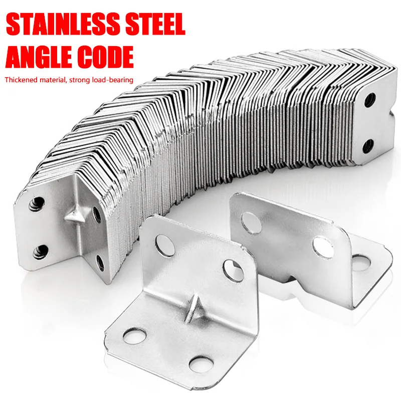 Stainless Steel Corner Bracket Right Angle Fixed Bracket Braces Drawer Shelf Detachable Corner Cabinet Accessories