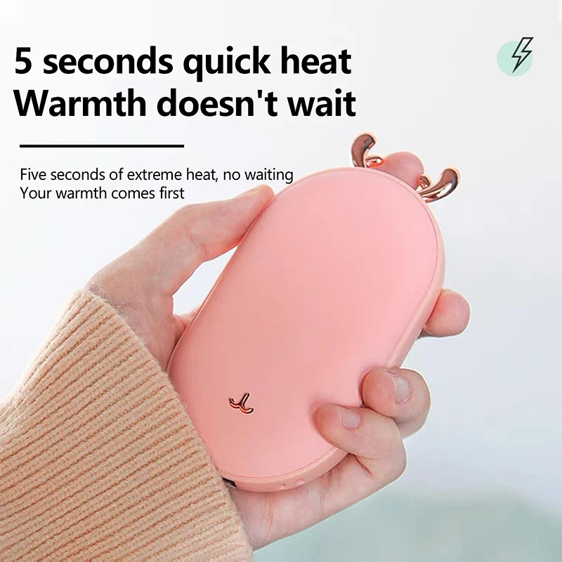 1 Set New 2In1 Pocket Power Banks 5200mAh Battery Temperature Display And Adjustable Hand Warmer Portable Travel Christmas Gift