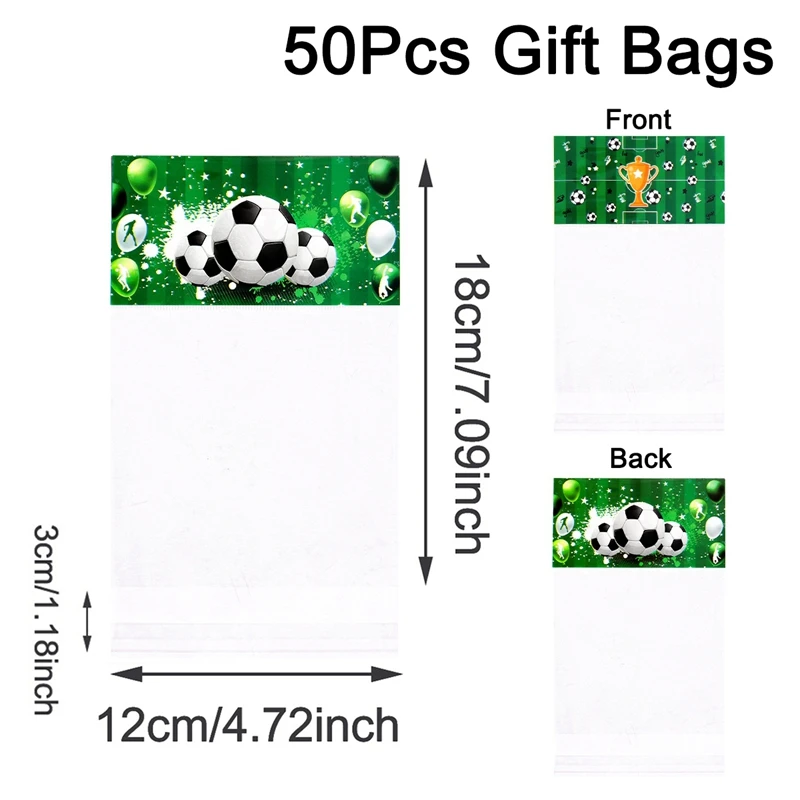 30/50 stücke Fußball Süßigkeiten Taschen Sport Fußball Thema Kinder Jungen Geburtstag Party Kunststoff Cookie Geschenk Verpackung Taschen Dekoration liefert – Detail 5