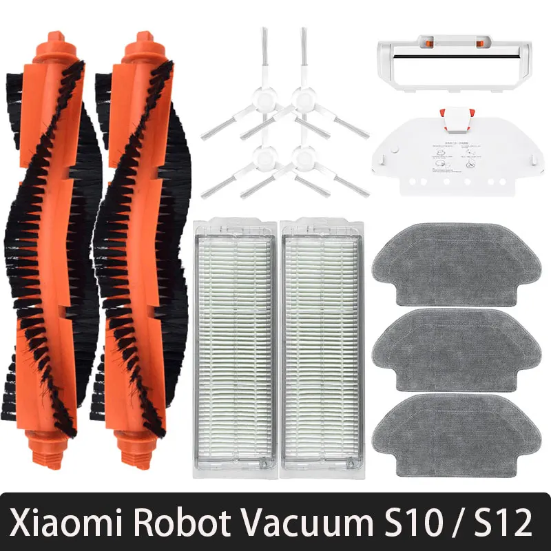 Robot vacuum parts For Xiaomi Robot Vacuum S10 S12 T12 B106GL/ Mop 2S XMSTJQR2S / 3C B106CN Parts Accessories Main Side Brush Filter Mop