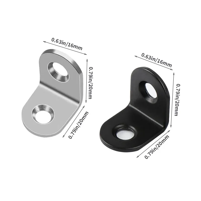 90 degree stainless steel L-shaped bracket bracket, right angle code small fastener, reinforcement frame, chair, window, cabinet