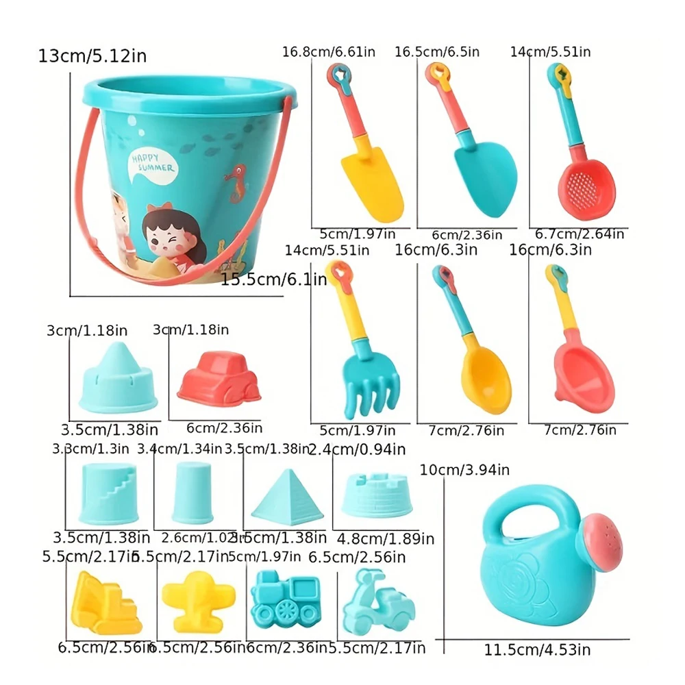 18PCS Beach Sand Toy Set, Durable Plastic, Summer Pool Beach Game Set, Outdoor Sand Play Tools For Boys And Girls, Great Holiday 3