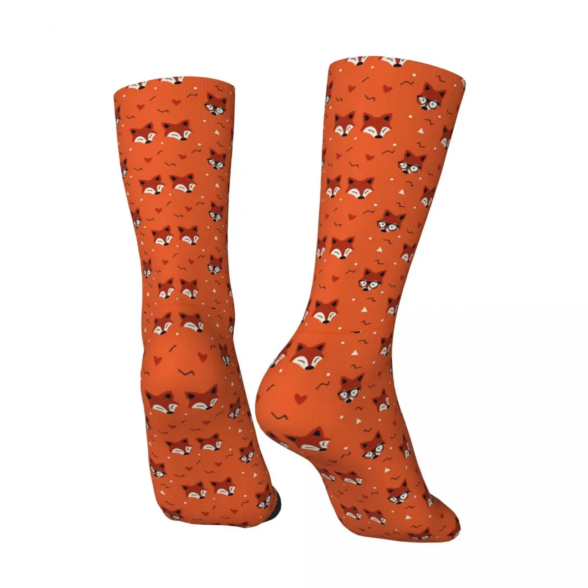 Retro Floral Fox Pattern Men\'s Socks Fox Cartoon Animals Unisex Street Style Seamless Printed Crazy Crew Sock Gift