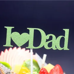 Colorful 'I Love Dad' Cake Topper for Father's Day or Birthday Celebrations (Light pink)