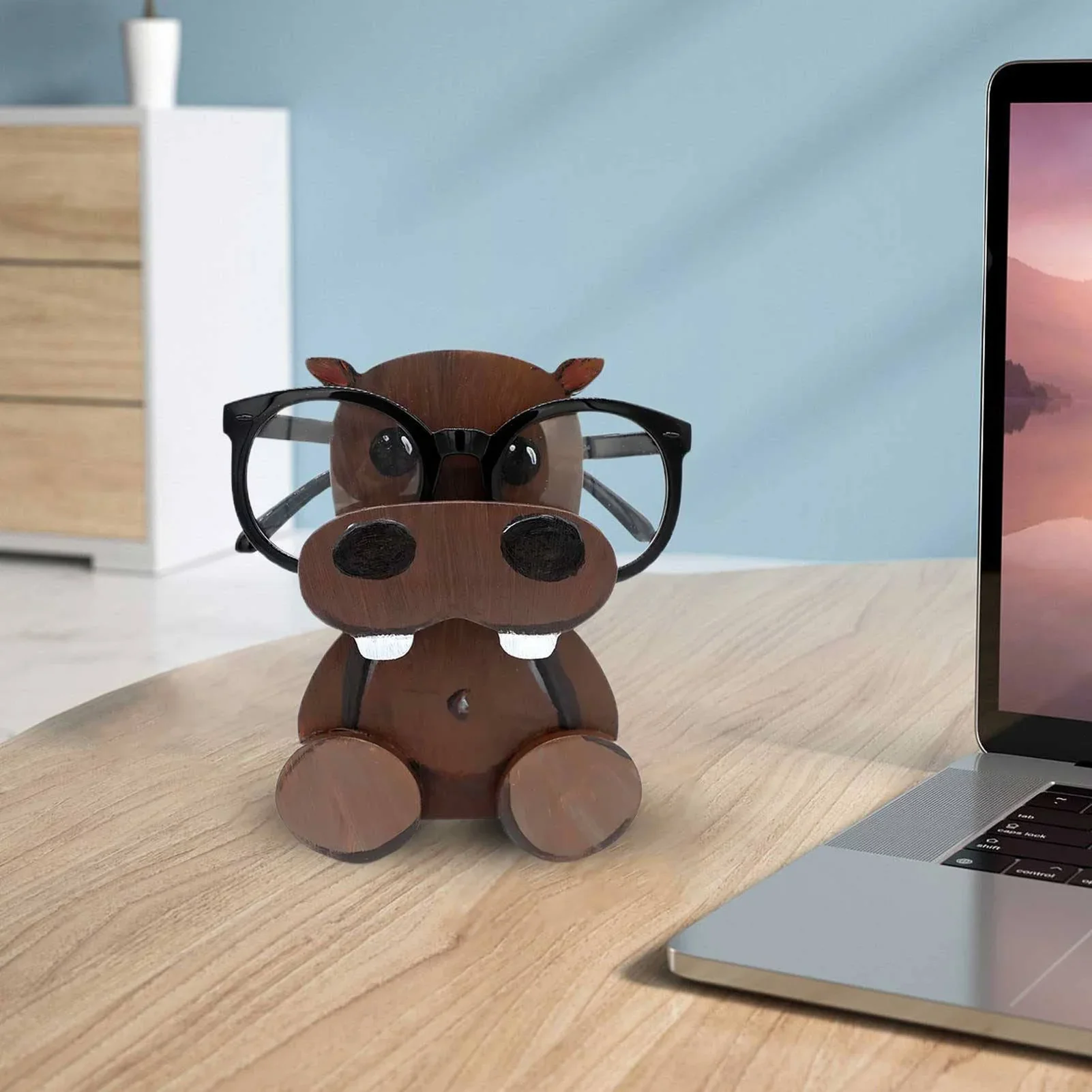 Cute Farm Animal Glasses Frame Creative Pet Shape Wood Carving Eyeglasses Stand Holder for Bedroom Office Desk Accessories 2