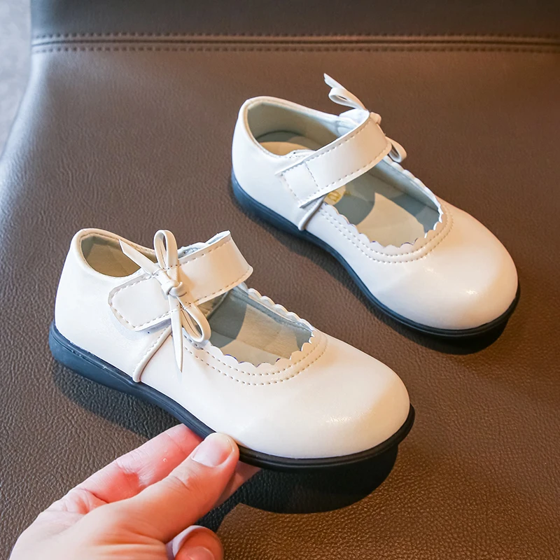 Genuine leather Girsl Shoes White Bridal Shoes Big Girls Princess Shoe Real Leather Mary Janes Kids Children Flat Shoes Student slippers for boy Children's Shoes