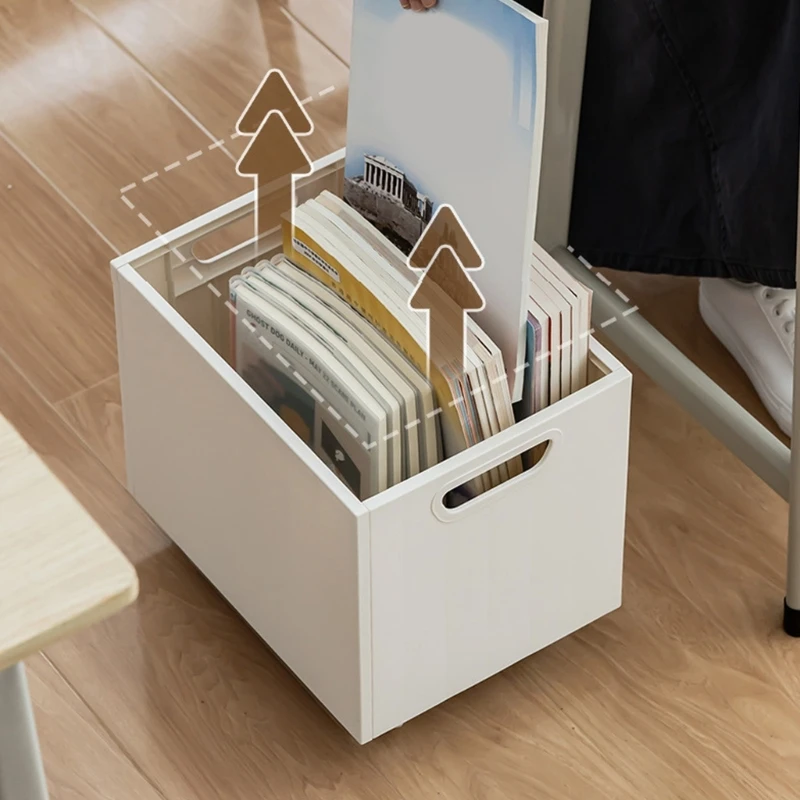 Book Storage Box Plastic Storage Basket Large Capacity Book for Office