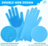 Pet Grooming Cleaning Gloves Dog Cat Bathing Shampoo Glove Scrubber Magic Dishwashing Cleanner Sponge Silicon Hair Removal Glove 2