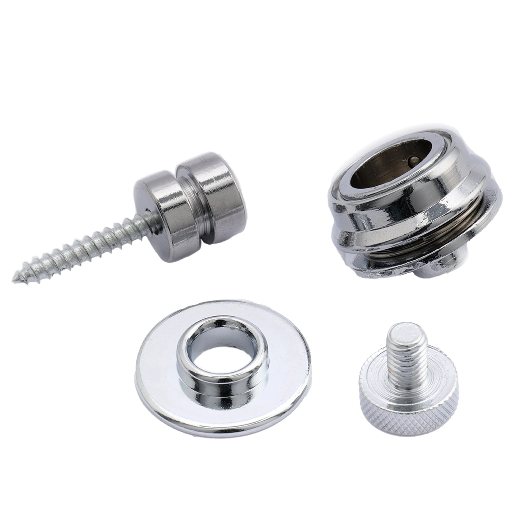 Musiclily Metall-Gitarren-Verriegelungsgurt mit flachem Kopf, Schlösser und Knöpfe, Straplocks für elektrische Akustikgitarre oder Bass (2er-Set) – Detail 11