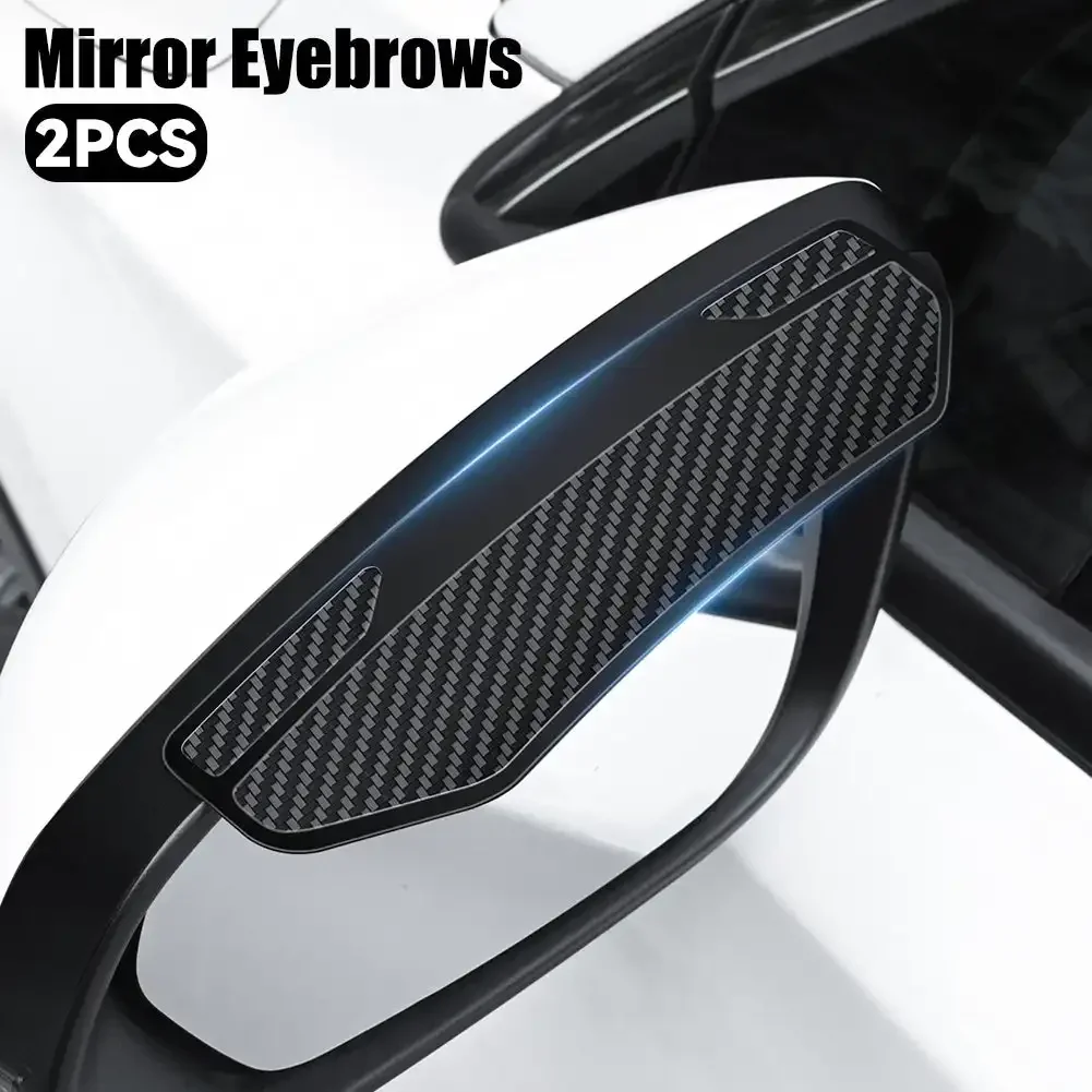 Carbon Fibre Universal Car Rear View Mirror Rain Cover 2Pcs