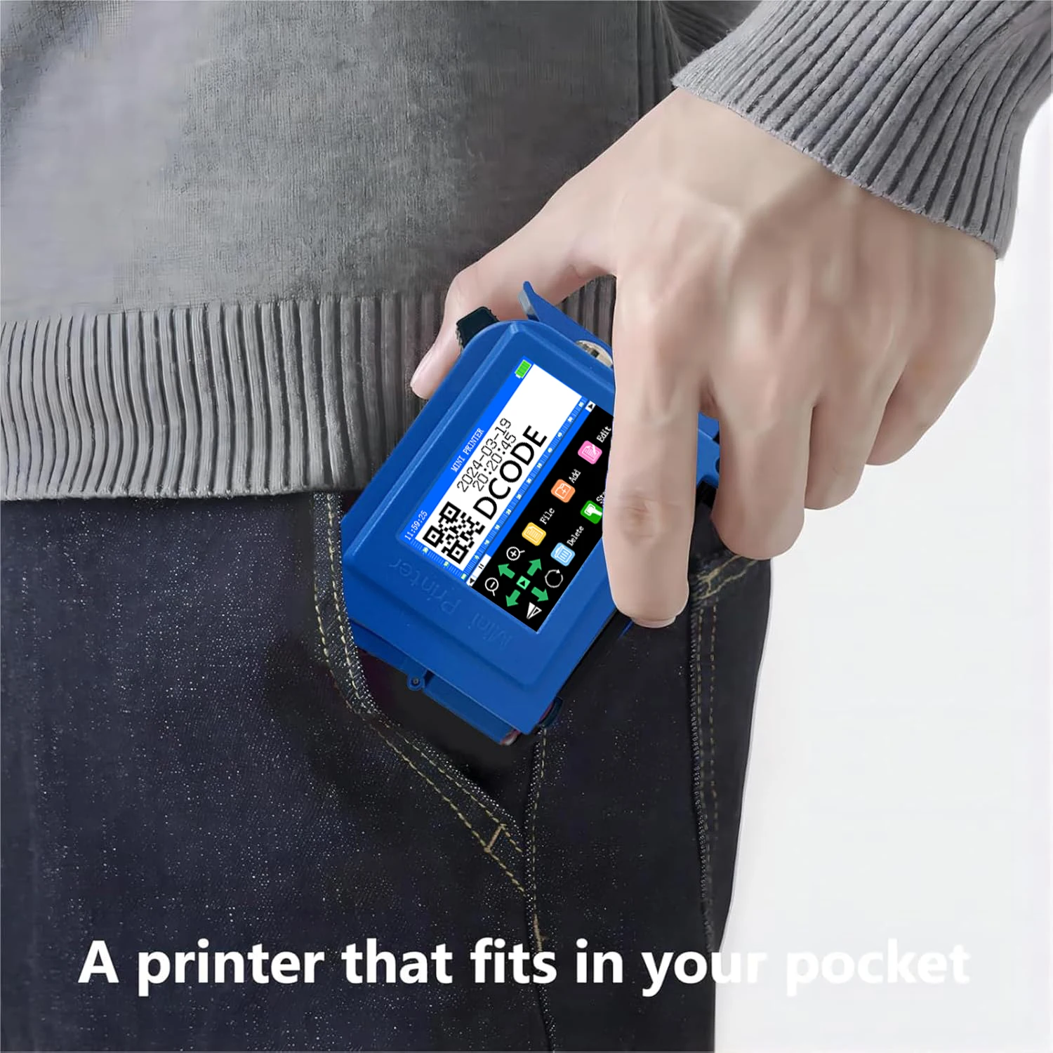 DC11 12.7mm/0.5inch Portable Mini Printer Handheld Inkjet Printer Non-encrypted