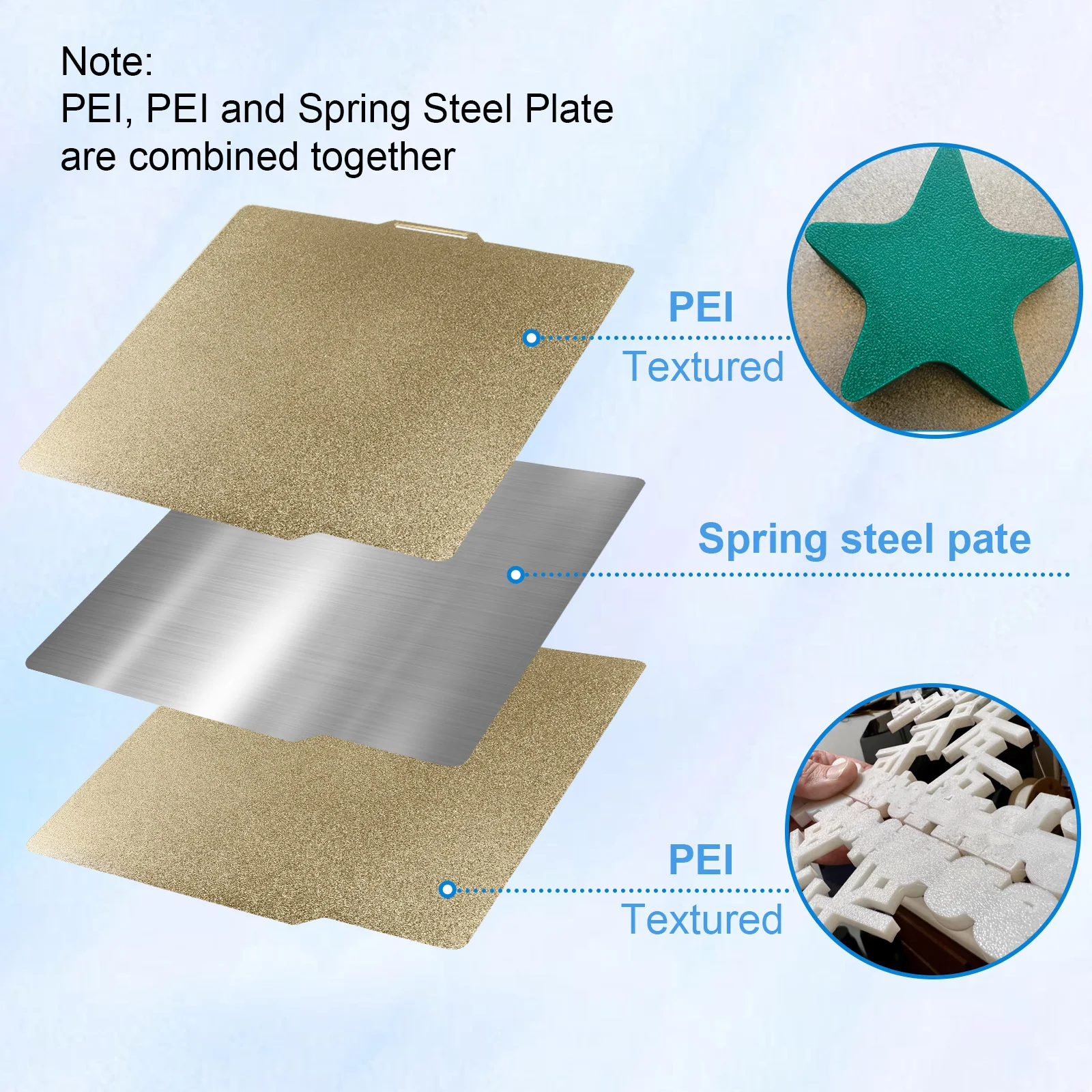 Durable PEI-Coated Spring Steel 3D Printer Build Plate for Optimal Printing Surface - 257x257mm