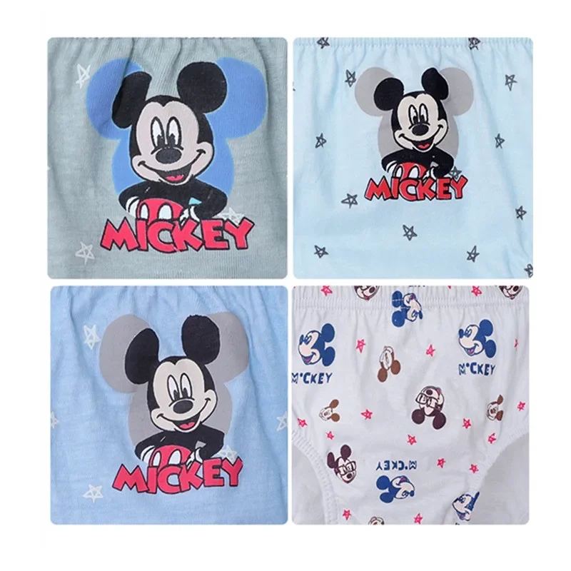 5pcs/box Cartoon Disney Mickey Mouse Underpants Cotton Breathable Comfortable Kids Boys Underwear 1-14 Years