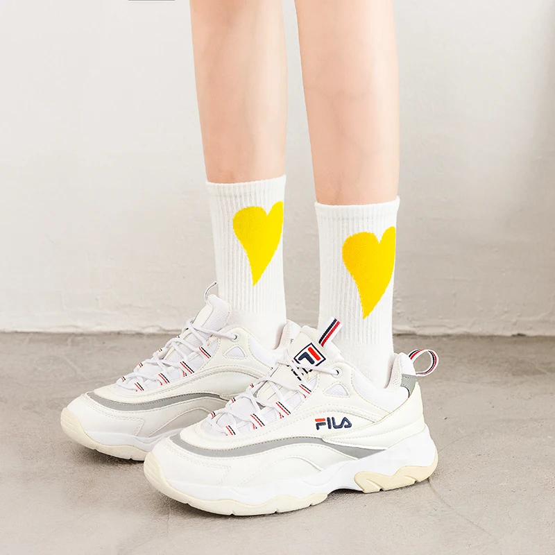 Koreanischen Stil Frauen Socken Harajuku Baumwolle Liebe Herz Muster Nette Schule Mädchen Solide Socke Einfache Weibliche Atmungsaktive Mitte Rohr Socken – Detail 10