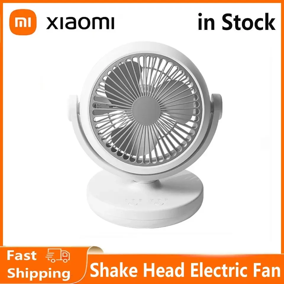 

Xiaomi 2024 Desktop Fan Silent Shake Head Portable Rechargable Home Outdoor Camping Air circulation 2500mah USB Electric Mute