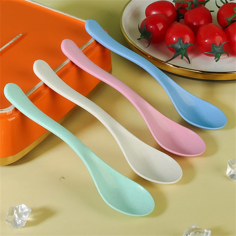 Childrens Spoon Rice Cereal 12g Kitchen Tools Wheat Straw Spoon Mini Durable Rests And Pot Clamps Child 16.5*3.9cm