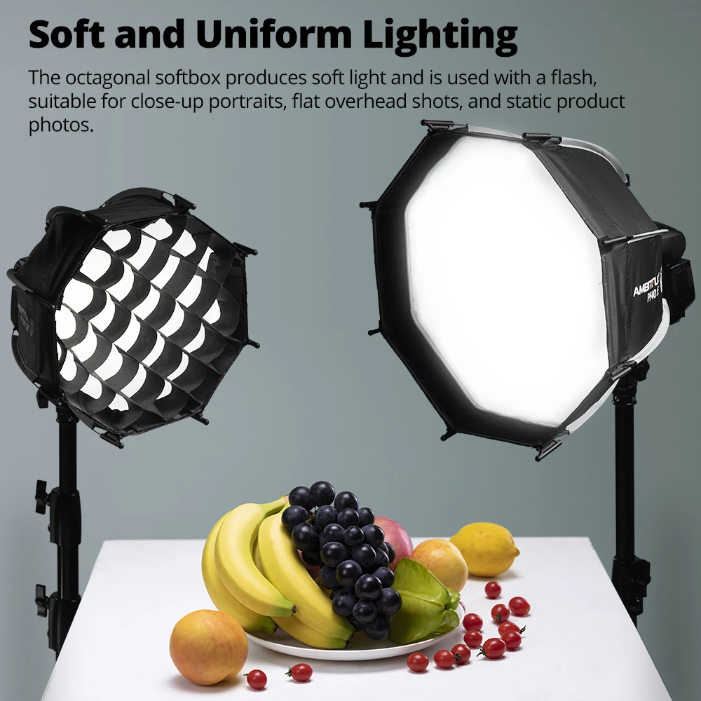 앰비트풀 PS45 PS30SE PS50SE PF30SE PF40SE 미니 퀵 릴리즈 보웬스 마운트 옥타곤 소프트박스+허니컴 그리드 아웃도어 소프트박스
