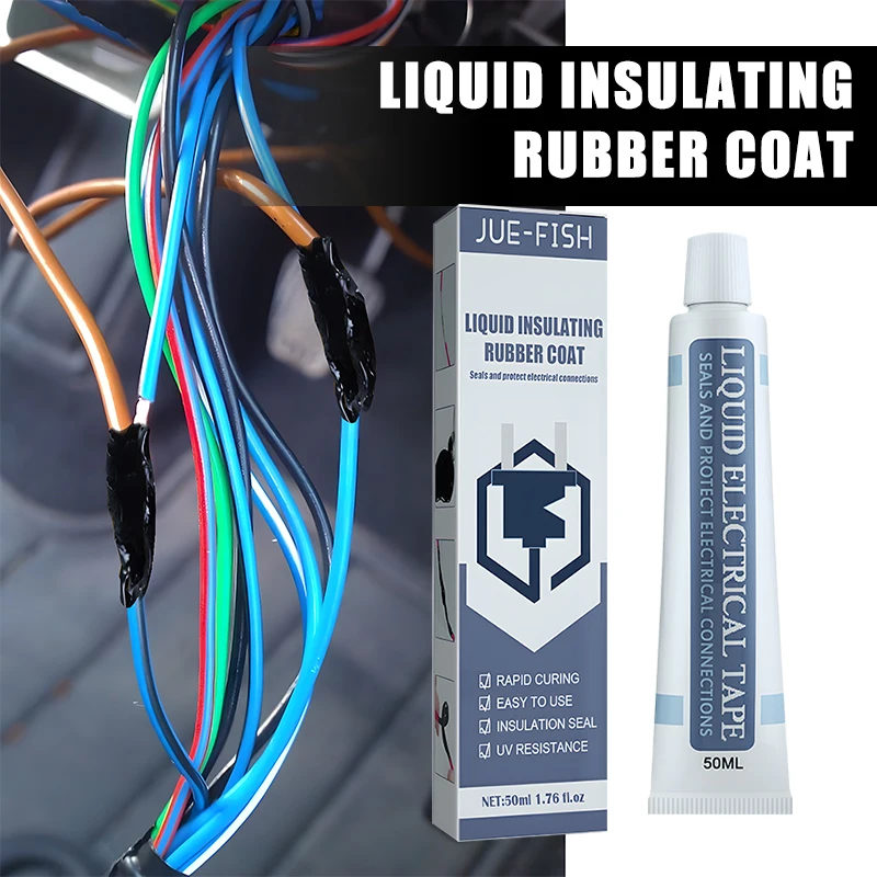 Liquid Insulation Tape for Durable Wire and Cable Repairs - Enhanced Protection Formula, Available in 30/50ml