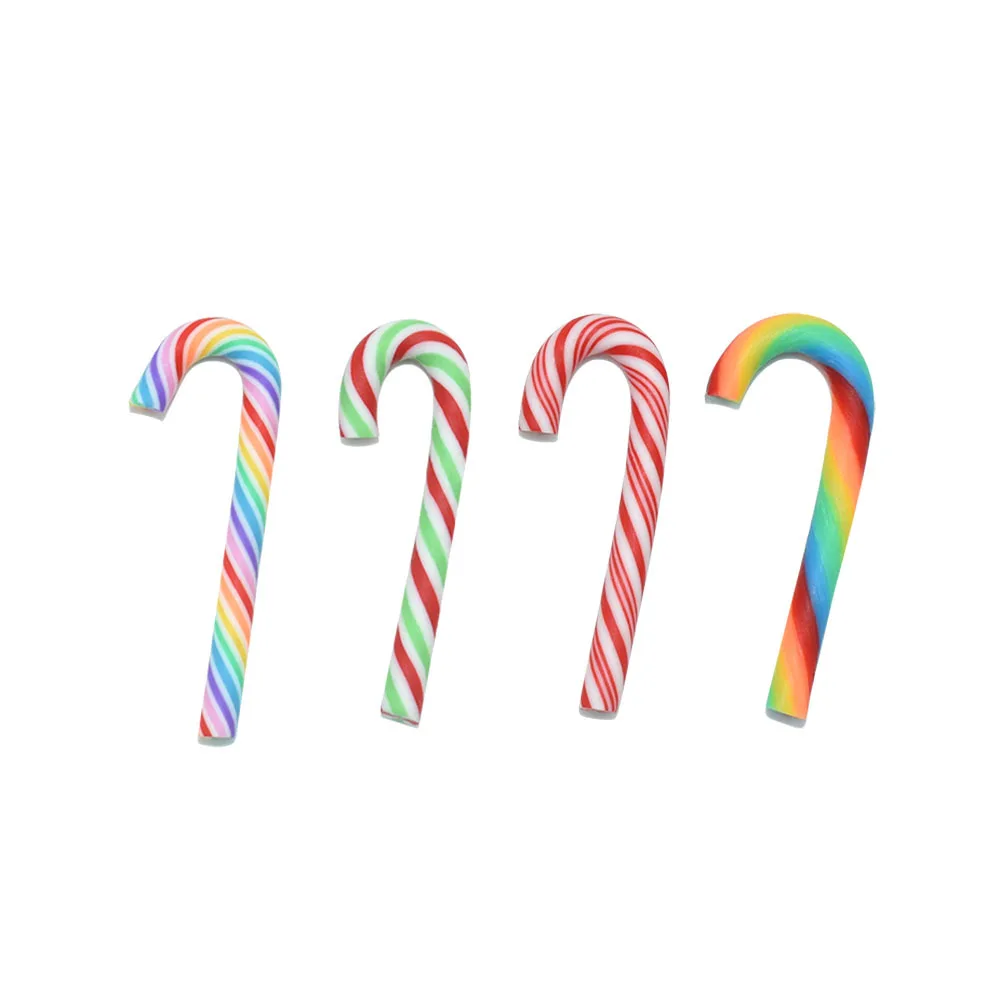 10 stücke Decor Zubehör Simulation Mini Weichen Ton Candy Polym Clay Sprinkle Fee Diy Haus Dekoration Nette Candy Cane Miniatur – Detail 2