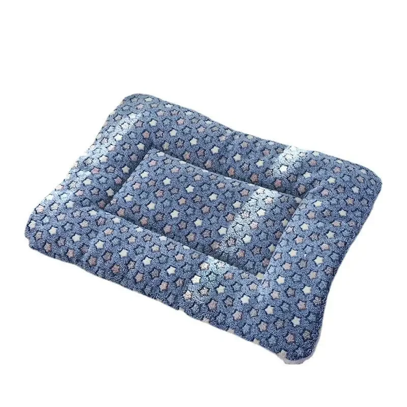 Washable Warm Bear Pattern Blanket Hair Thickened Blanket Pad Bed Home Pet Supplies Fleece Pet Sleeping Mat Dog Bed Cat Soft