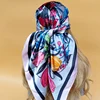 Women 90X90CM New Shawls The Four Seasons Beach Scarves Fashion Model Square Silk Hijab Popular Design Sunscreen Headscarf 5