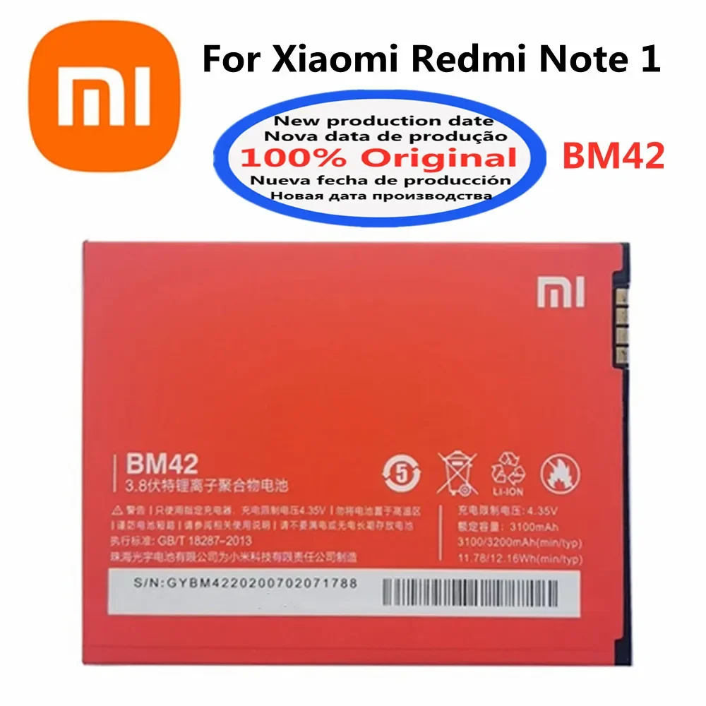 

3200 МГц BM42 100% Оригинальный аккумулятор для Xiaomi Redmi Note 1 Note1 аккумулятор для телефона аккумулятор батарея