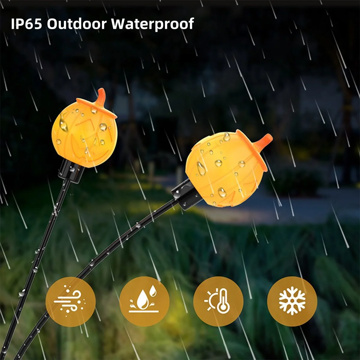 Description Picture 5 of itemLED Solar Garden Light Outdoor Waterproof Pumpkin Shape Solar Powered Lamp Halloween Balcony Lawn Landscape Path Street Decor