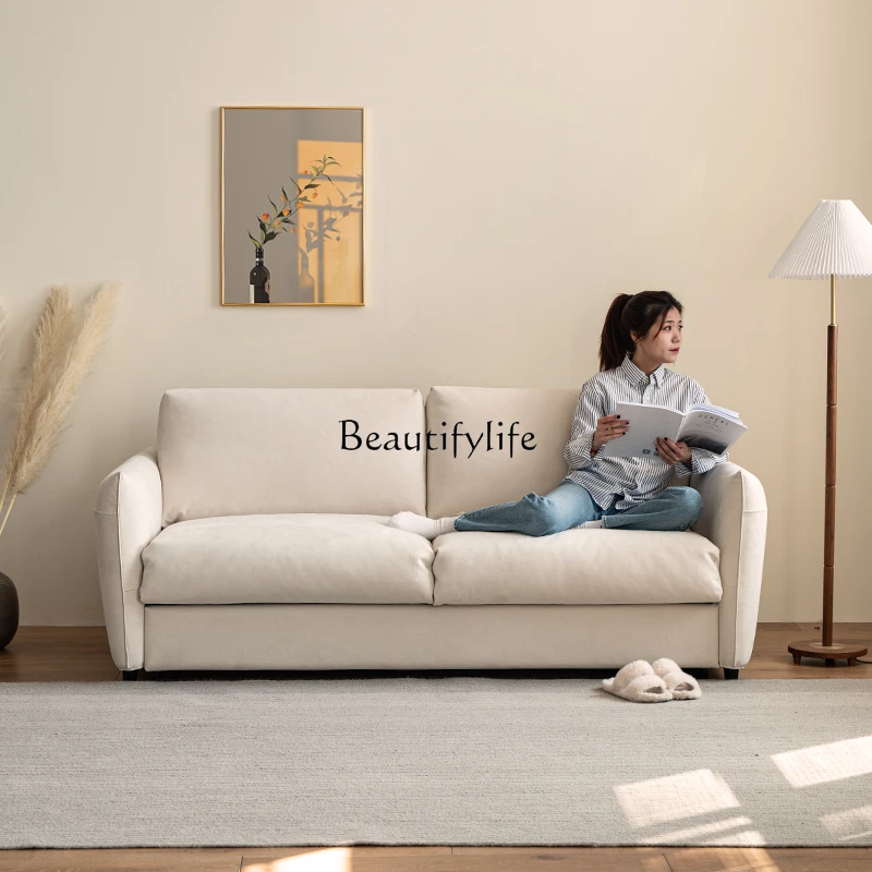 

Nordic Foldable Sofa Bed Dual-Use Faux Leather Small Apartment Living Room 2023 down Sofa Bed