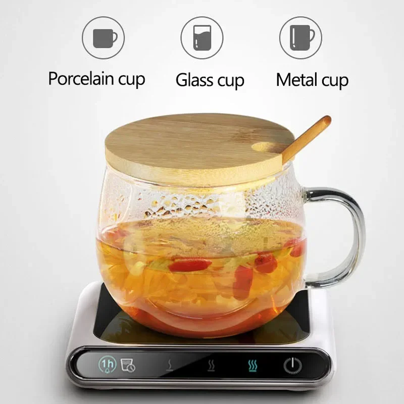5V Cup Heater Smart Thermostatic Hot Tea Makers 3 Gear USB Charge Heating Coaster Desktop Heater for Coffee Milk Tea Warmer Pad